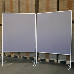 Moderationswand mit Filzbespannung in mittelgrau